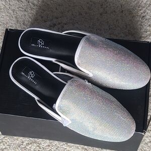 Women's Glittering Silver Mules
